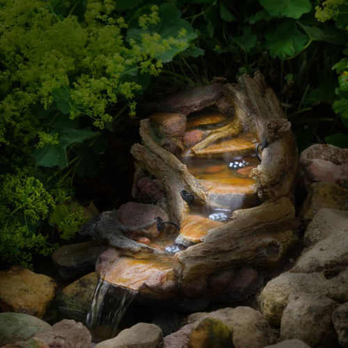 Záhradný vodopád s LED svetlom
